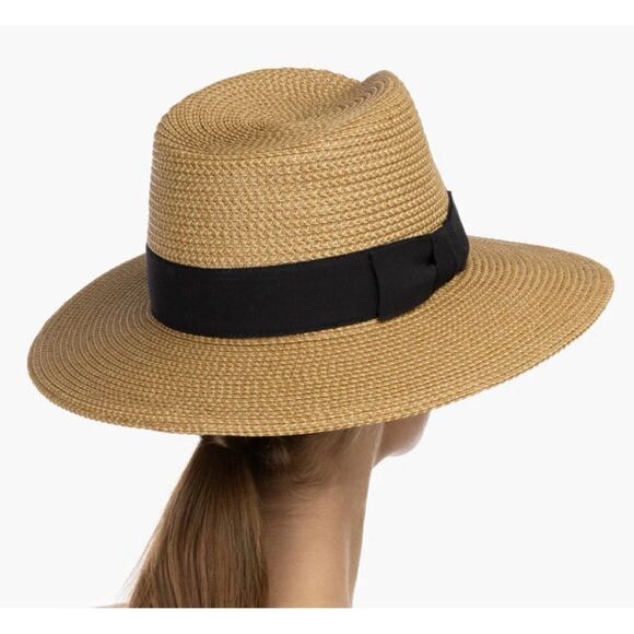 Eric Javits SQUISHEER INSTINCT Hat in Natural/ Black - Picture 3 of 9